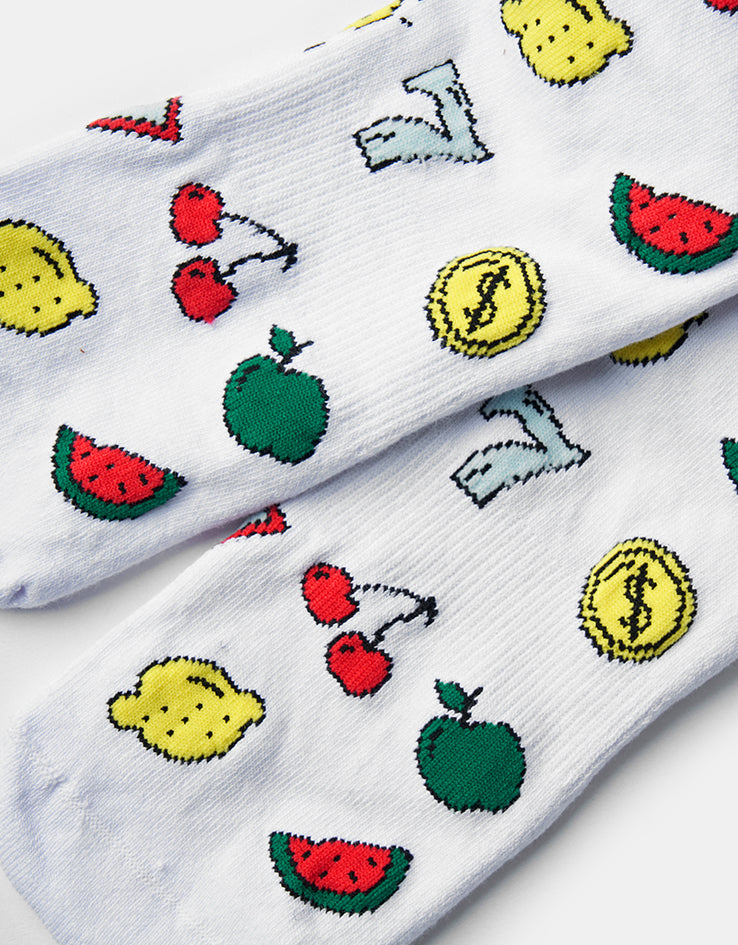 Route One Slots Crew Socks - White