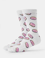 Route One Doughnuts Crew Socks - White