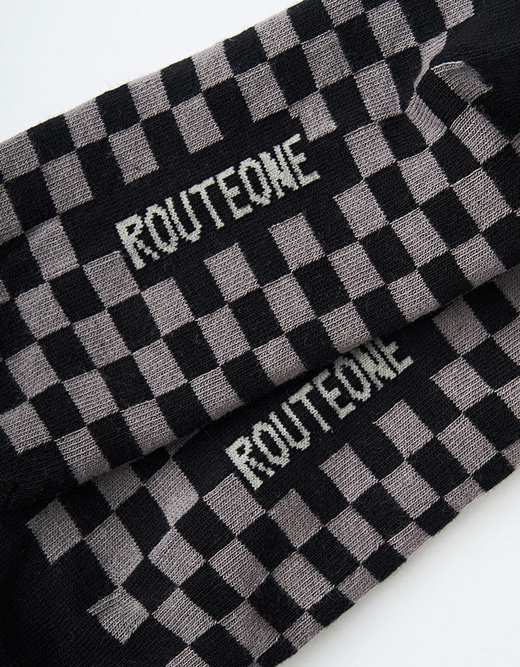 Route One Chequered Socks - Black/Grey