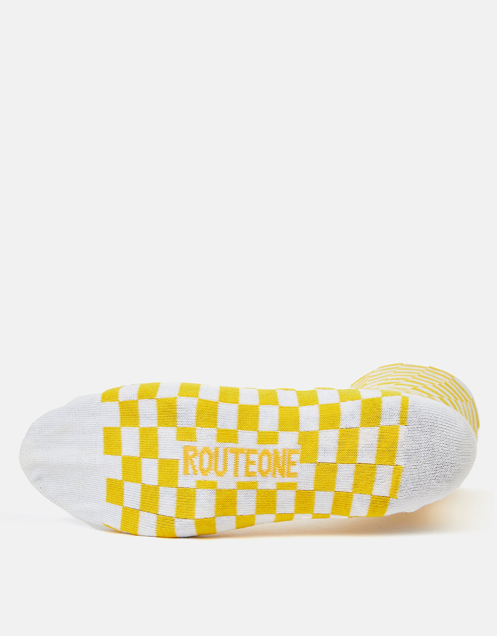 Route One Chequered Socks - White/Yellow
