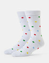 Route One Polka Dot Socks - White