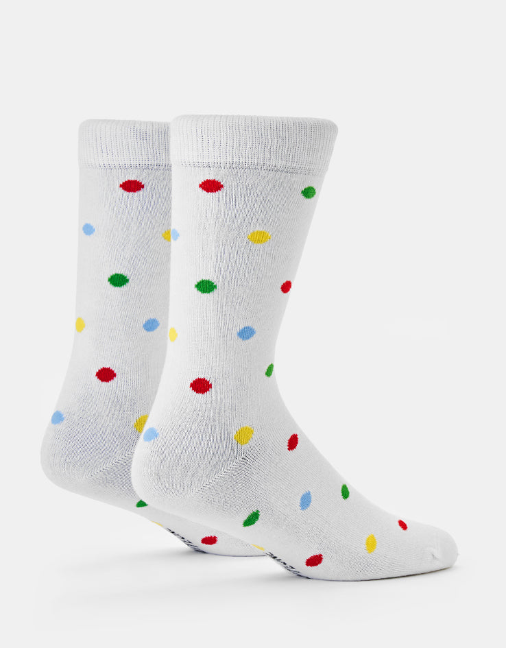 Route One Polka Dot Socks - White