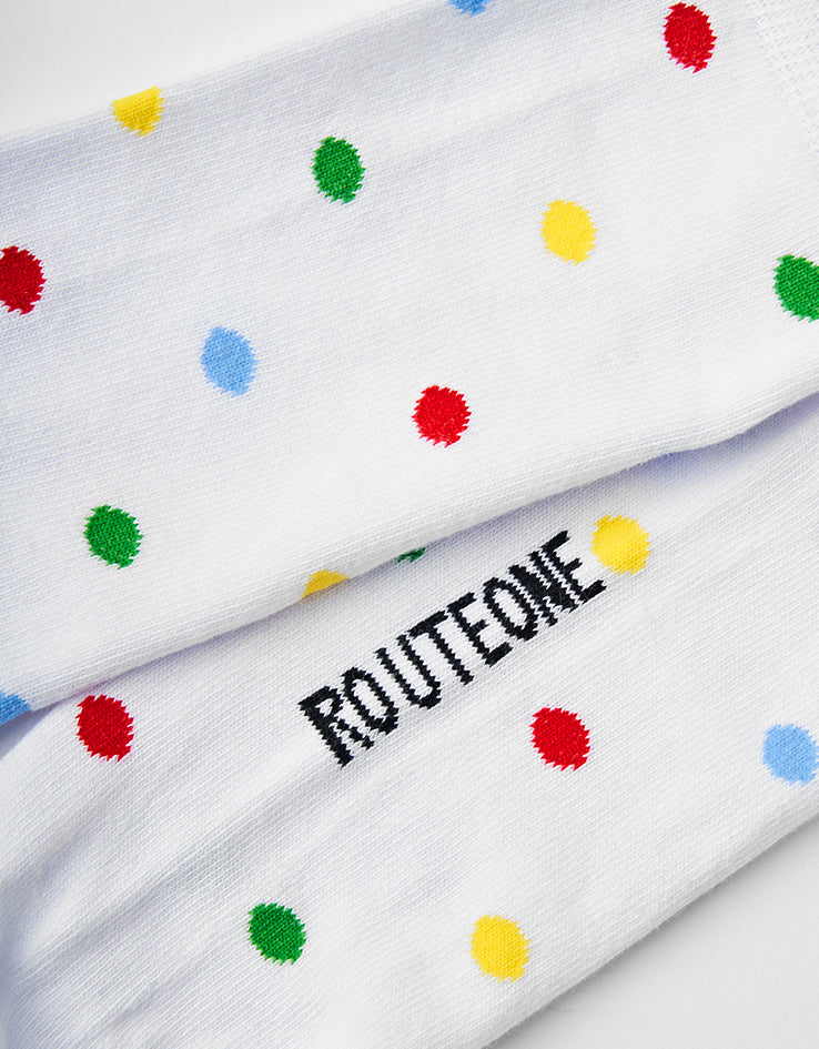 Route One Polka Dot Socks - White