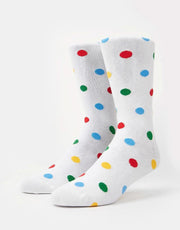 Route One Polka Dot Socks - White