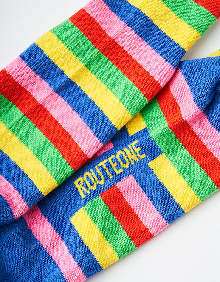 Route One Rainbow Striped Socks - Multi