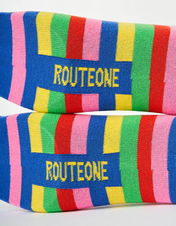 Route One Rainbow Striped Socks - Multi