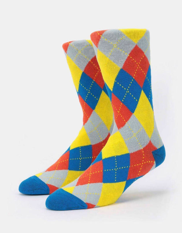 Route One Argyle Socks - Blue/Red/Yellow