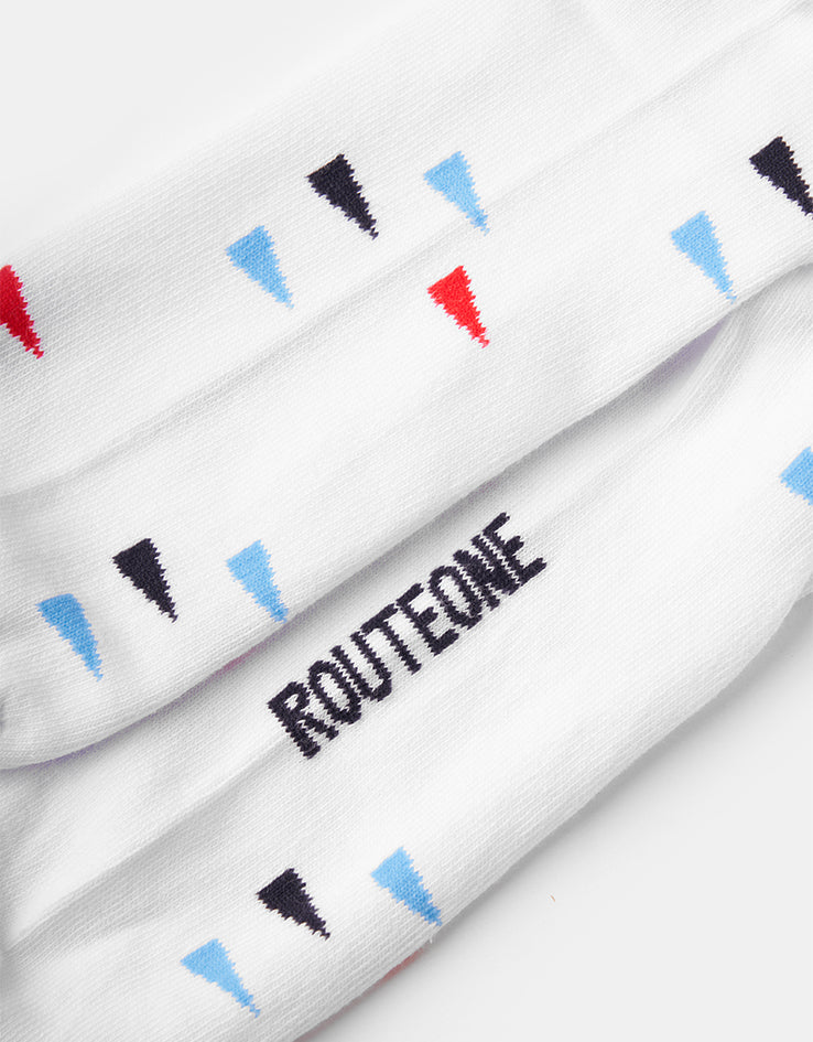 Route One Flag Socks - White