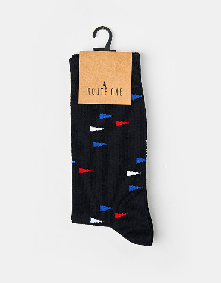 Route One Flag Socks - Black