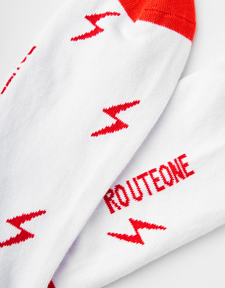 Route One Bolt Socks - White