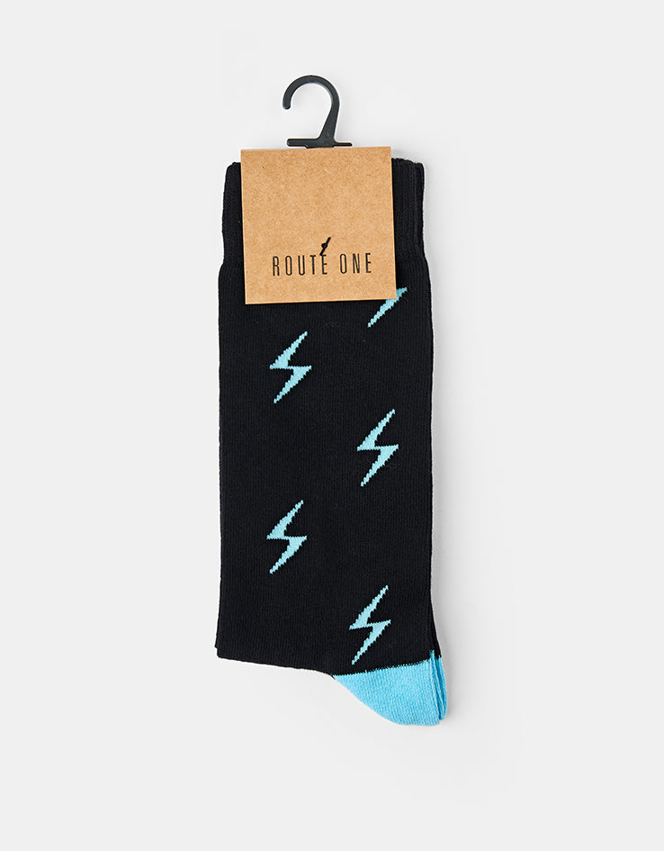 Route One Bolt Socks - Black