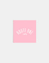 Route One Square Arch Logo Small Sticker - Pink/White