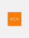Route One Square Arch Logo Small Sticker - Orange/White