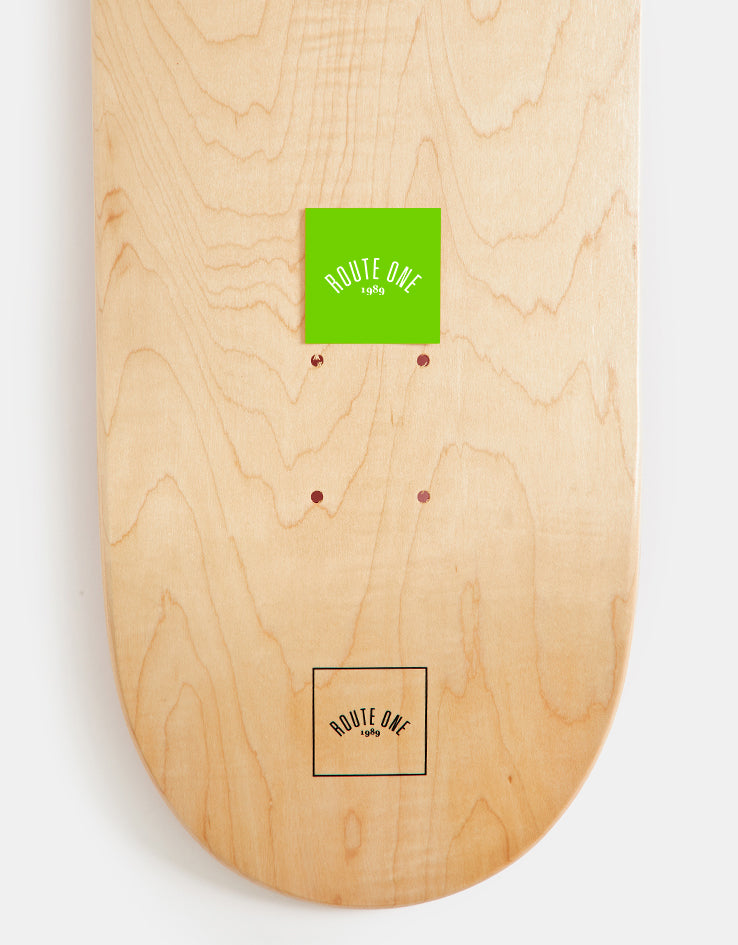 Route One Square Arch Logo Small Sticker - Olive/White