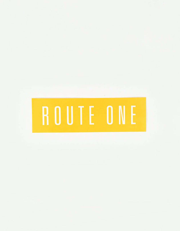 Route One Straight Logo Small Sticker - Orange/White