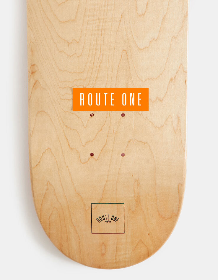 Route One Straight Logo Small Sticker - Orange/White