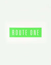 Route One Straight Logo Small Sticker - Olive/White