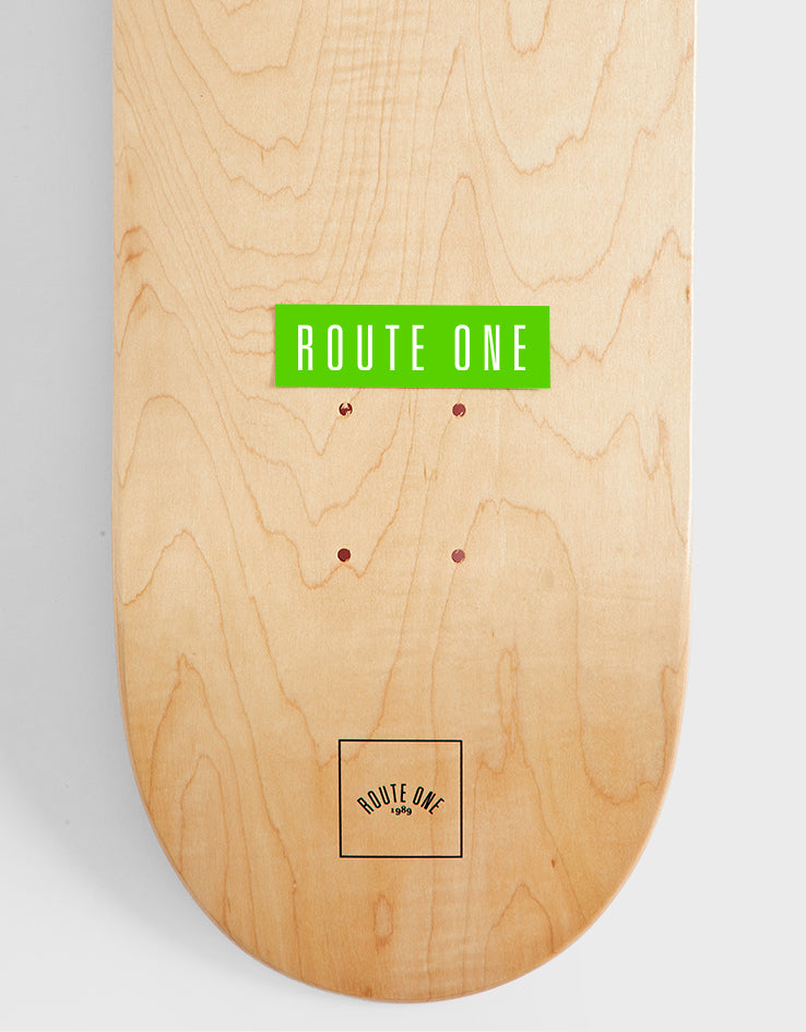 Route One Straight Logo Small Sticker - Olive/White