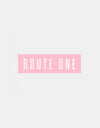 Route One Straight Logo Large Sticker - Pink/White