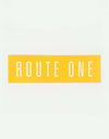 Route One Straight Logo Large Sticker - Orange/White