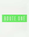 Route One Straight Logo Large Sticker - Olive/White