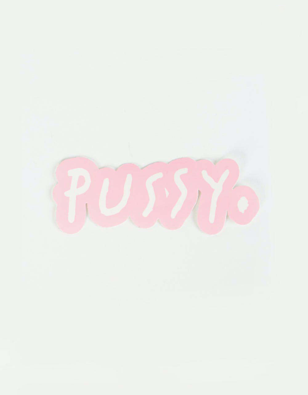 Route One Pussy Logo Sticker - Pink/White