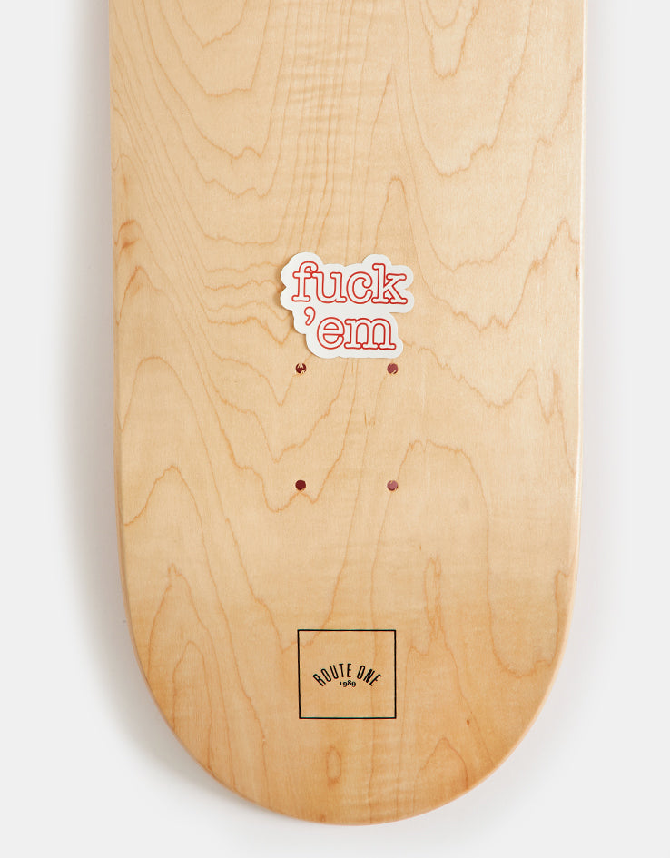 Route One Fuck 'Em Logo Sticker - White/Red