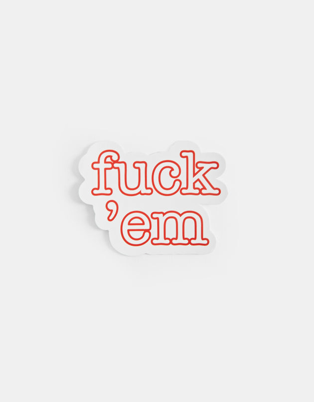 Route One Fuck 'Em Logo Sticker - White/Red