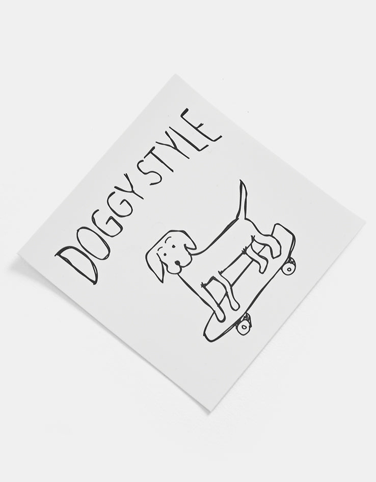 Route One Doggy Style Logo Sticker - White/Black