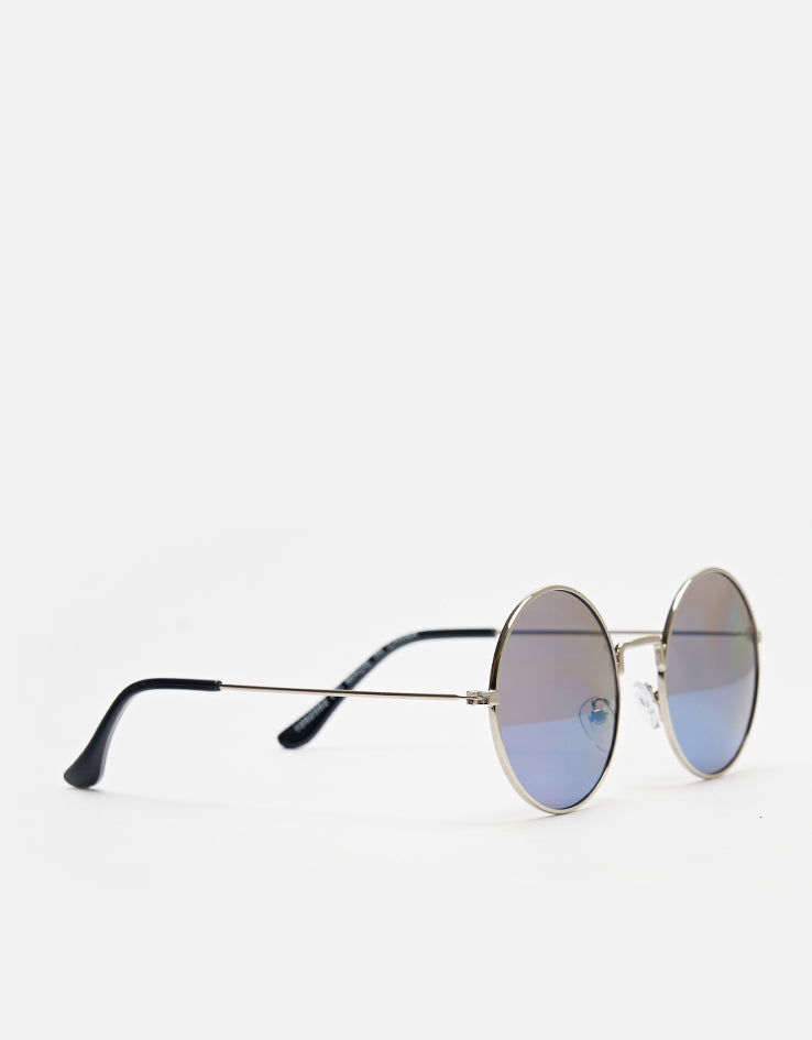 Route One Woodstock Sunglasses - Silver (Blue Mirror)