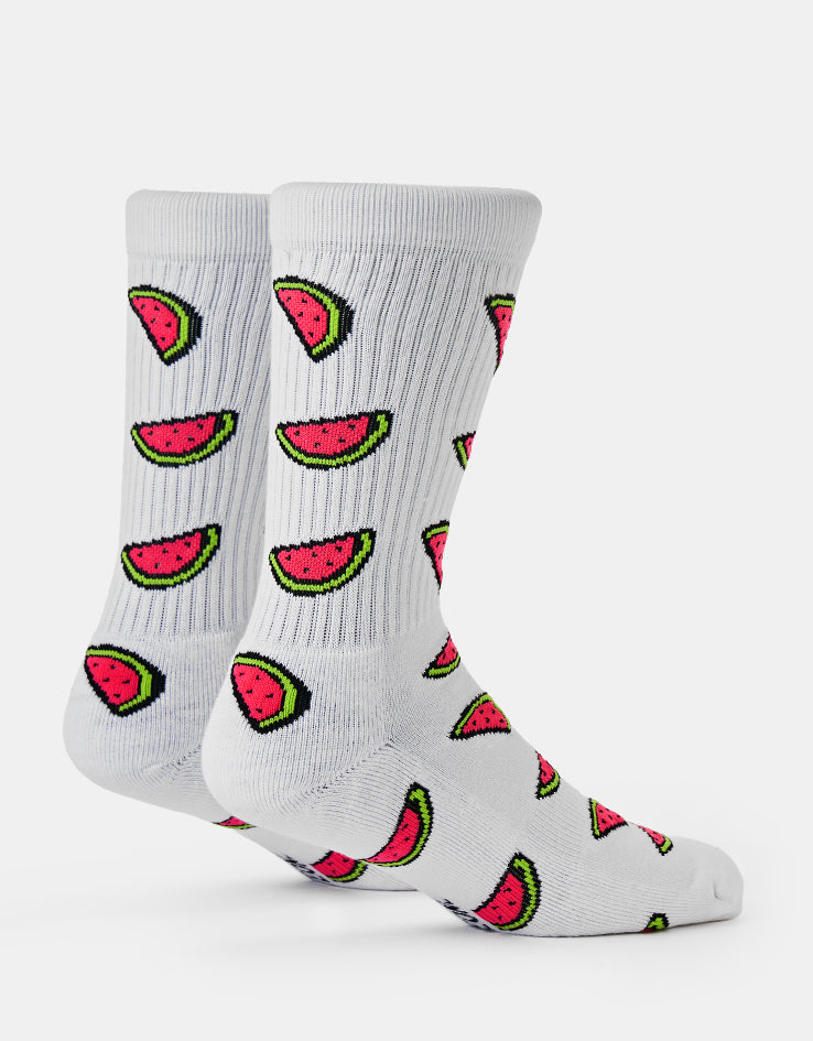 Route One Watermelon Crew Socks - White