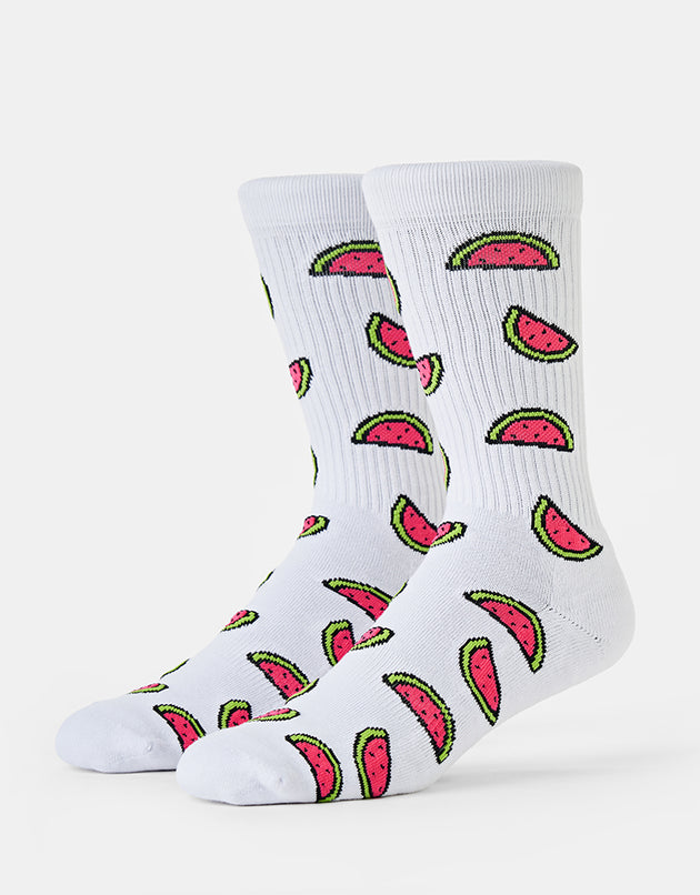 Route One Watermelon Crew Socks - White