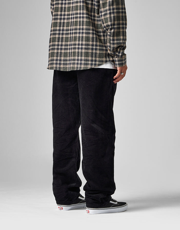 Route One Relaxed Fit Big Wale Cords - Black