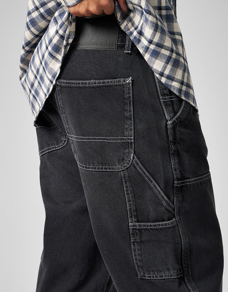 Route One Denim Carpenter Pants  - Light Wash
