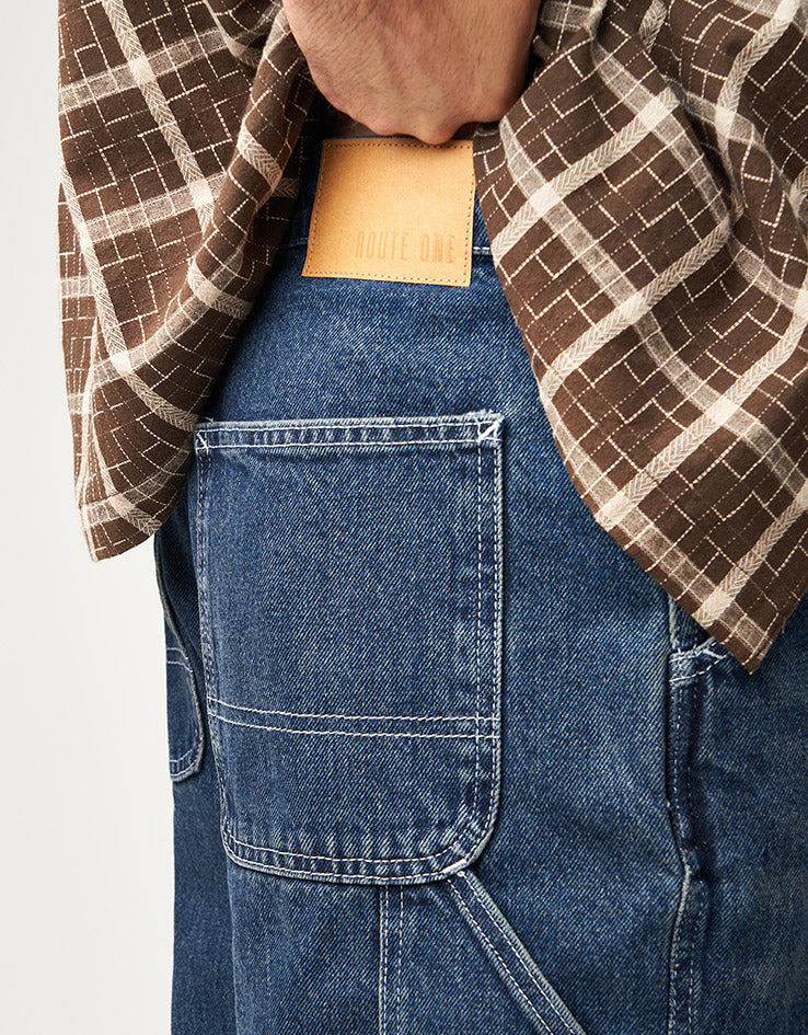 Route One Denim Carpenter Pants - Light Wash