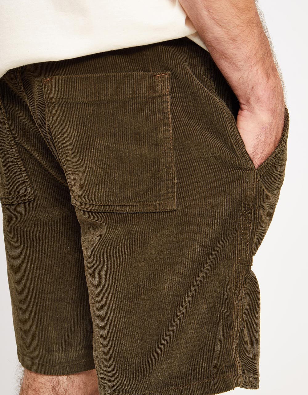 Route One Classic Cord Shorts - Olive
