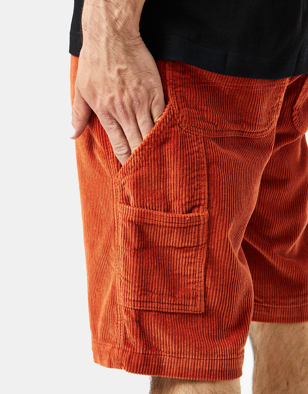 Route One Big Wale Cord Carpenter Shorts - Rust