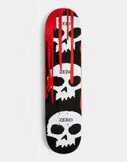 Zero 3 Skulls w/Blood Skateboard Deck - Black/White/Red