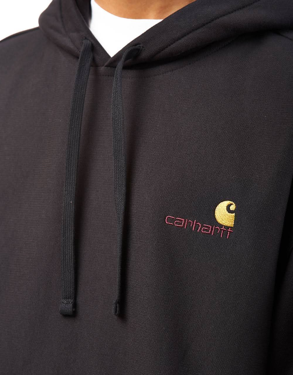 Carhartt WIP Hooded American Script Sweatshirt - Black