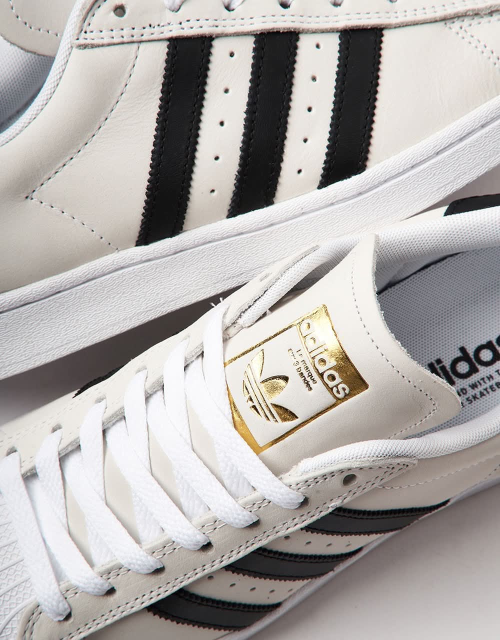 adidas Superstar ADV Skate Shoes - White/Core Black/Gold Metallic Route One adidas Superstar ADV Skate Shoes - White/Core Black/Gold Metallic Route One