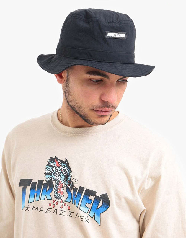 Route One Athletic Bucket Hat - Black