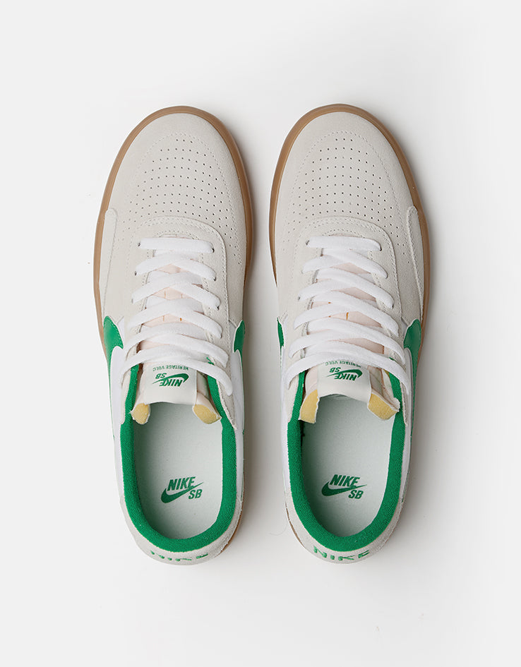 Nike SB Heritage Vulc Skate Shoes - Summit White/Lucky Green-White