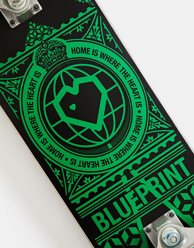 Blueprint Home Heart Black/Green Complete Skateboard - 8"