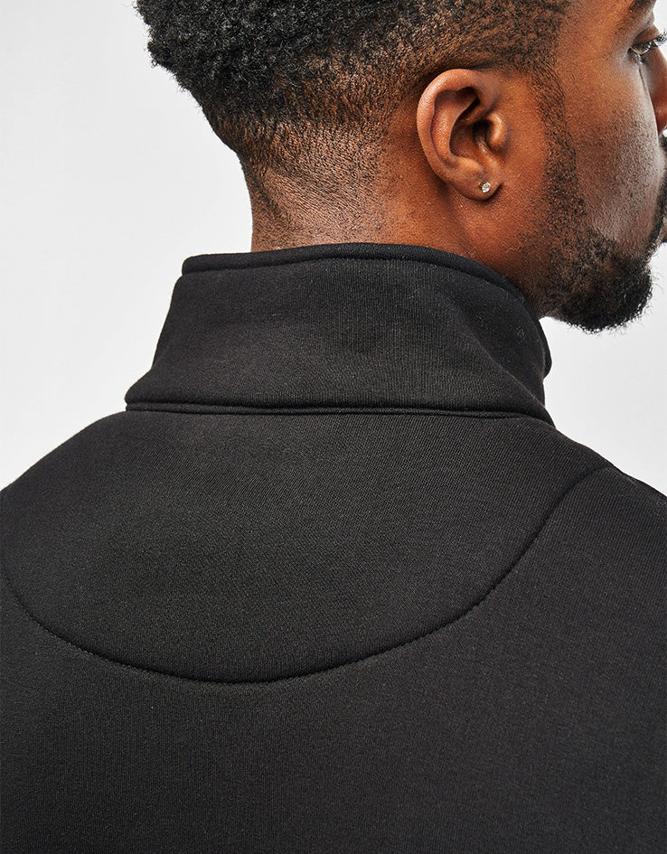 Route One Blocked 1/4 Zip Sweat - Black/Natural