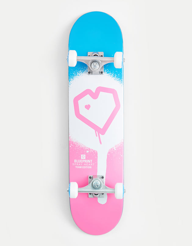 Blueprint Spray Heart Complete Skateboard - 7.25"