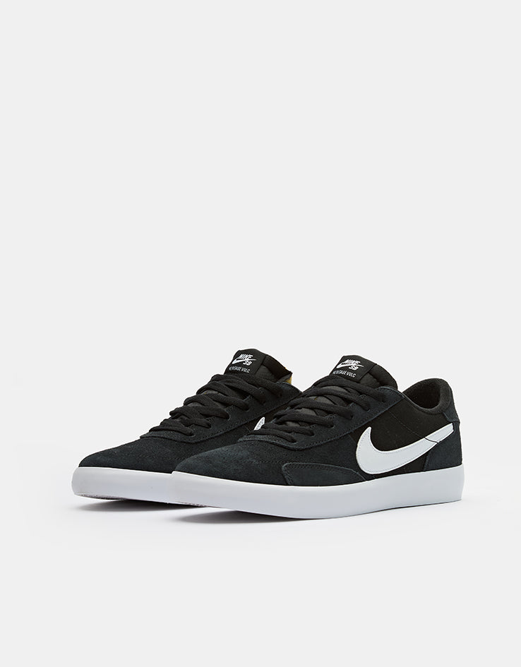 Nike SB Heritage Vulc Skate Shoes - Black/White-Black-White