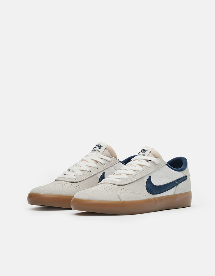 Nike SB Heritage Vulc Skate Shoes - Summit White/Navy-White-Gum Light Brown