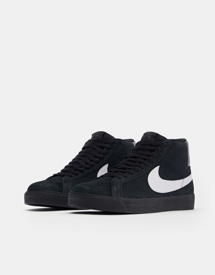 Nike SB Zoom Blazer Mid Skate Shoes - Black/White-Black-Black