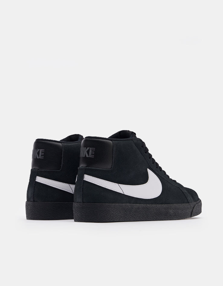 Nike SB Zoom Blazer Mid Skate Shoes - Black/White-Black-Black