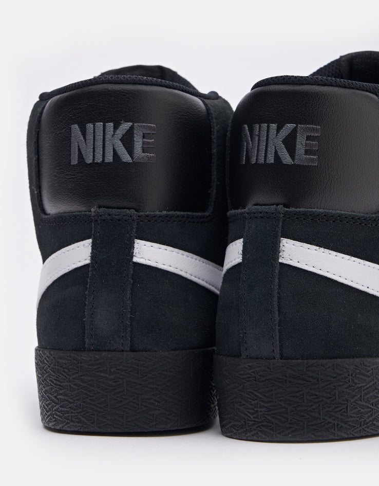 Nike SB Zoom Blazer Mid Skate Shoes - Black/White-Black-Black
